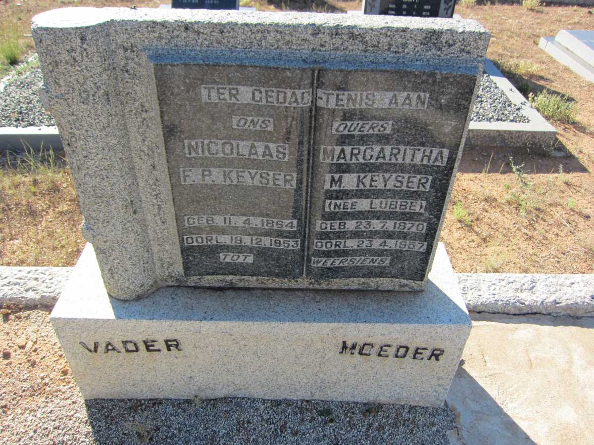 KEYSER Nicolaas F.P. 1864-1953 &amp; Margaritha M. LUBBE 1870-1957
