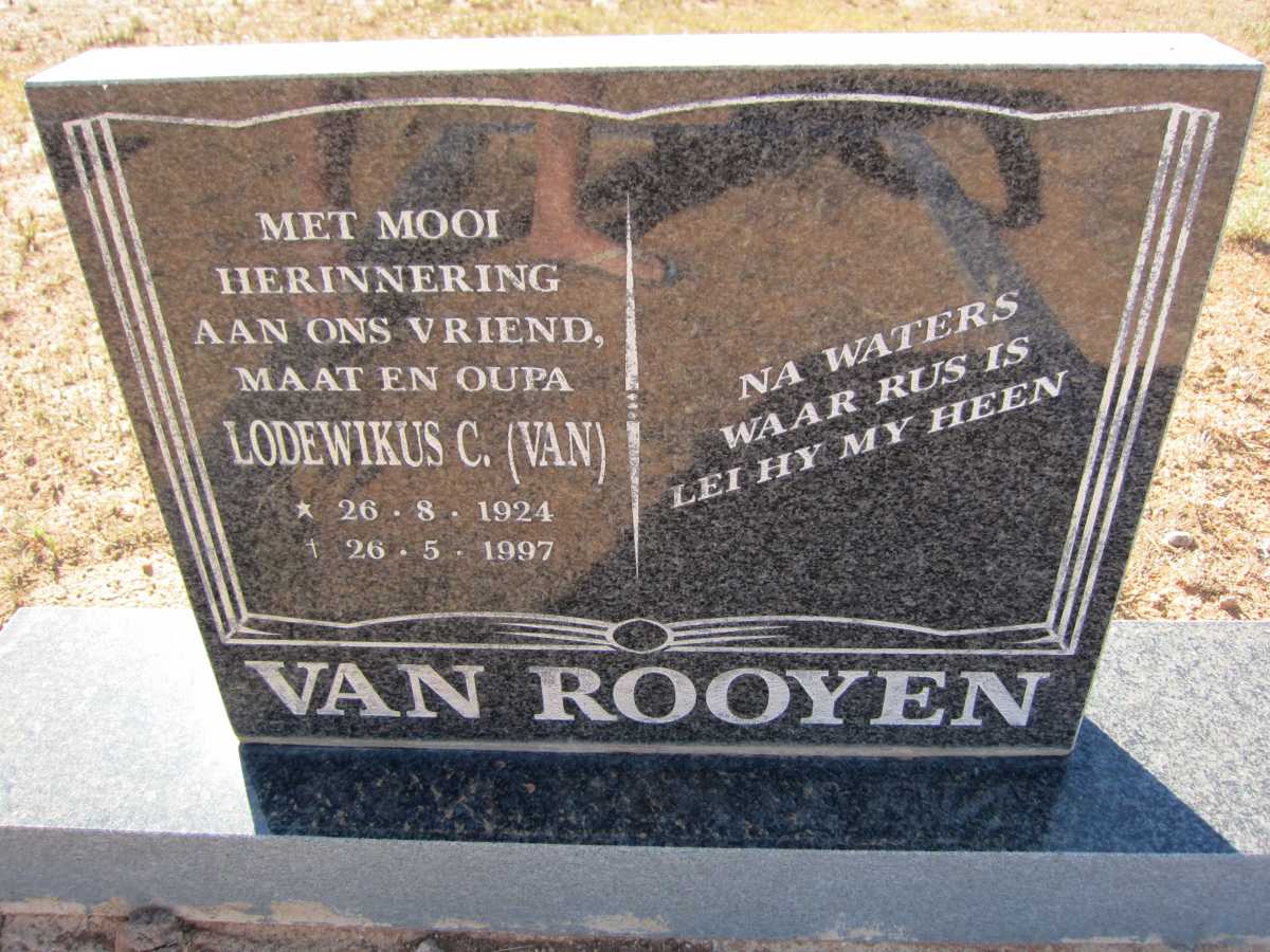 ROOYEN Lodewikus C., van 1924-1997