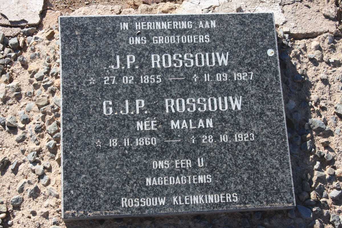 ROSSOUW J.P. 1855-1927 &amp; G.J.P. MALAN 1860-1923