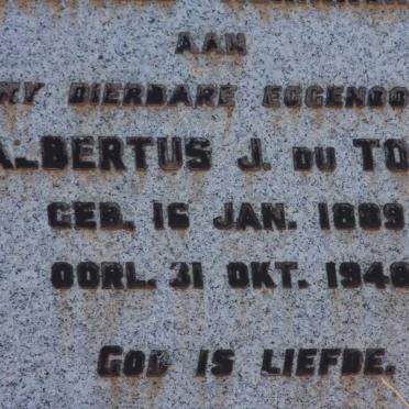 TOIT Albertus J., du 1889-1948