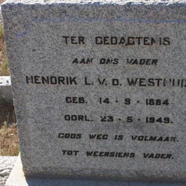 WESTHUIZEN Hendrik L., v.d. 1884-1949