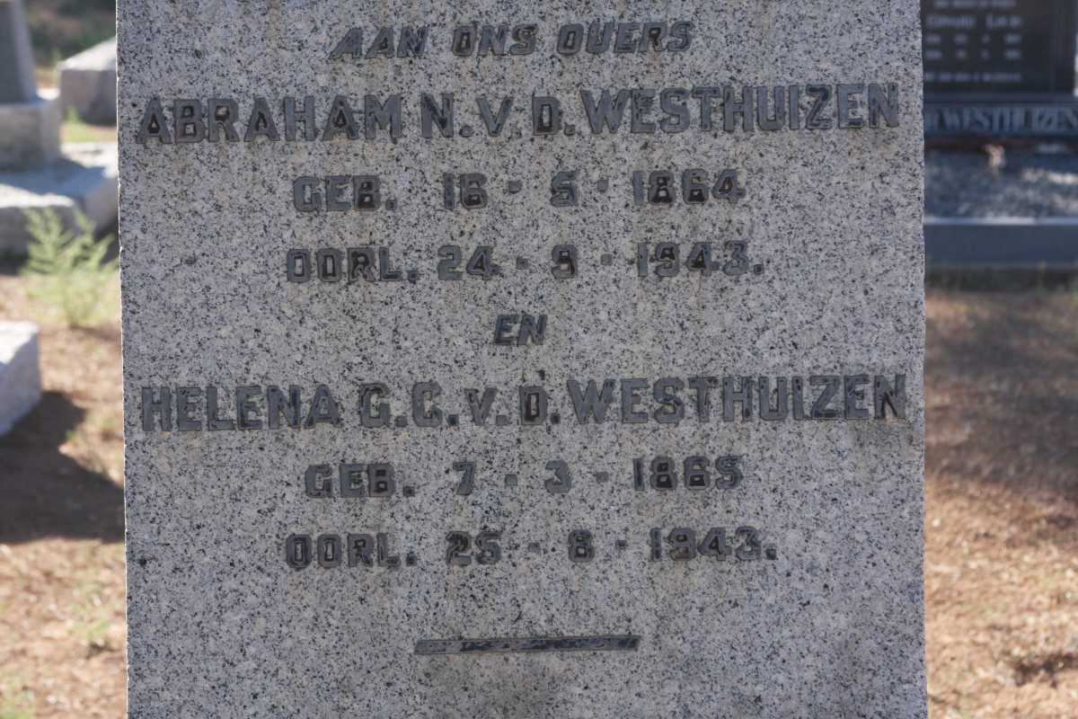 WESTHUIZEN Abraham N., v.d. 1864-1943 &amp; Helena G.C. 1865-1943