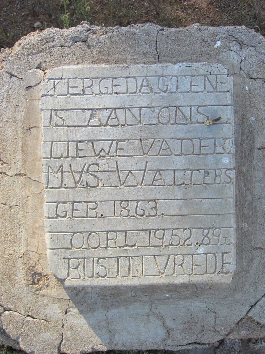 WALTERS M.V.S. 1863-1952