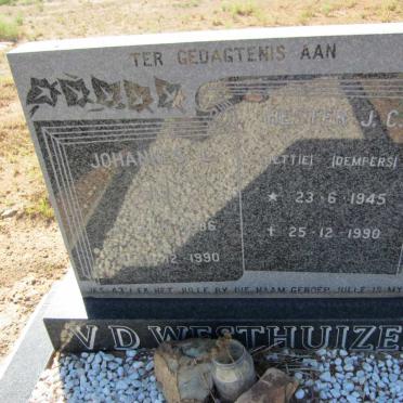 WESTHUIZEN Johannes L., v.d. 1936-1990 &amp; Hester .J.C. DEMPERS 1945-1990