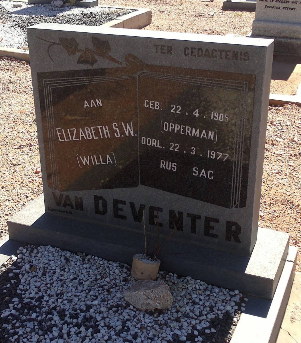 DEVENTER Elizabeth S.W., van nee OPPERMAN 1905-1977