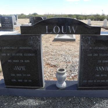 LOUW Japie 1905-1982 &amp; Annie VAN RHYN 1903-1988