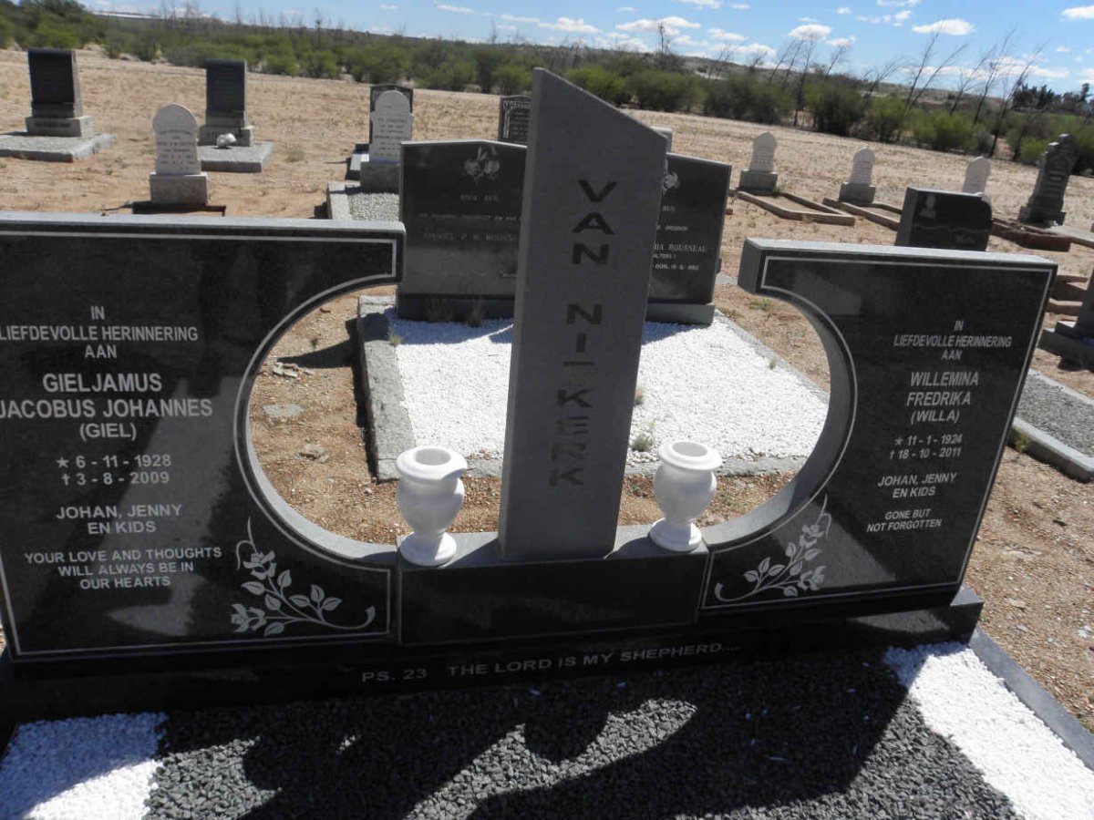 NIEKERK Gieljamus Jacobus Johannes, van 1928-2009 &amp; Willemina Fredrika 1924-2011