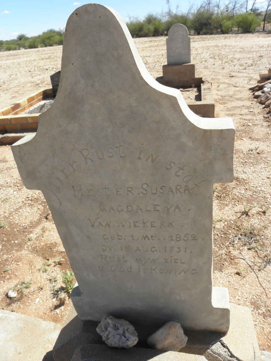 NIEKERK Hester Susara Magdalena, van 1852-1931