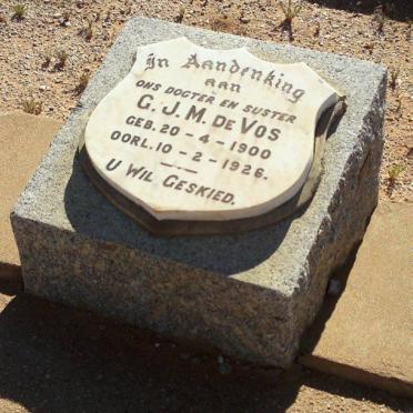 VOS G.J.M., de 1900-1926