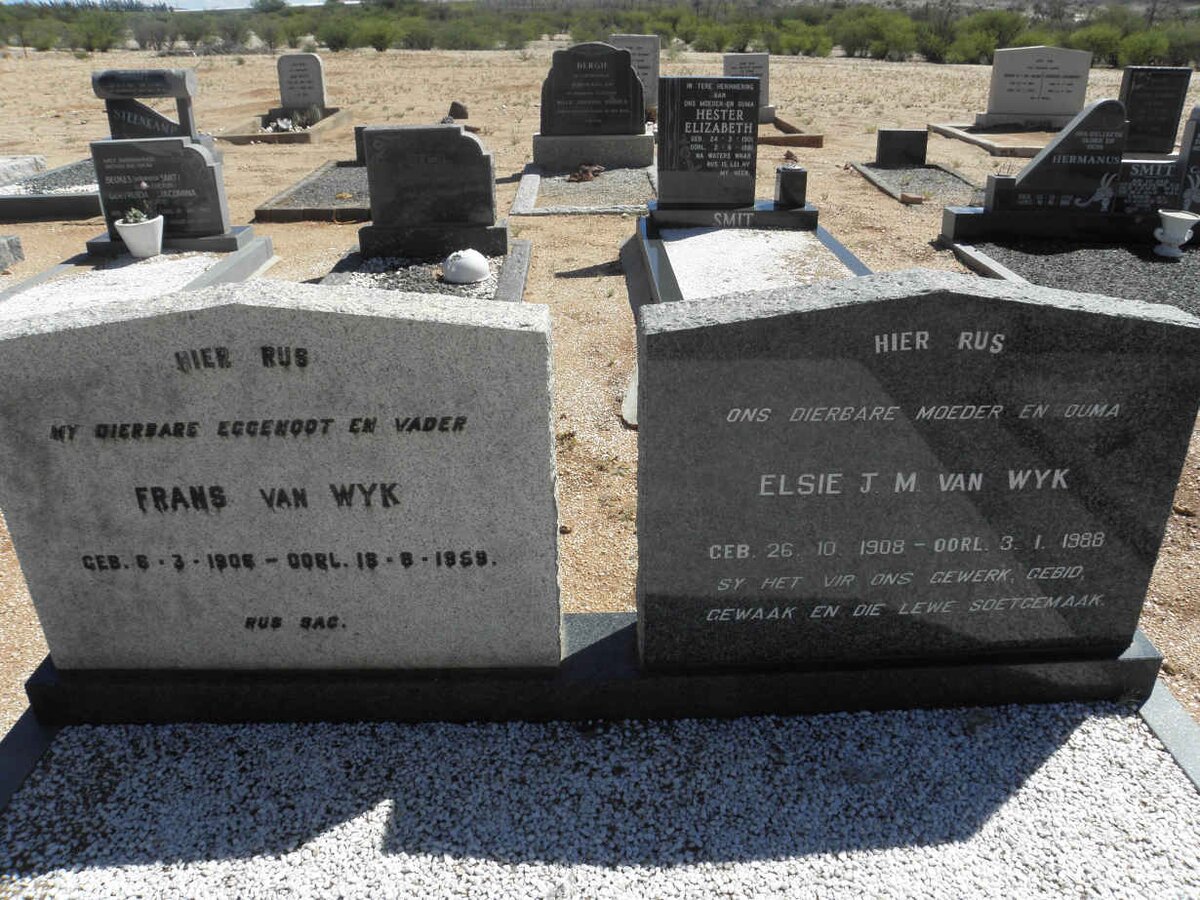 WYK Frans, van 1905-1959 &amp; Elsie J.M. 1908-1988