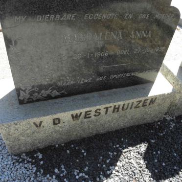 WESTHUIZEN Magdalena Anna, v.d. 1906-1958