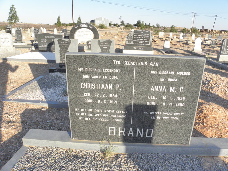 BRAND Christiaan P. 1884-1971 &amp; Anna M.G. 1895-1980