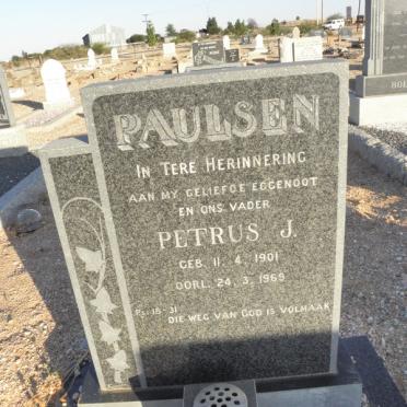 PAULSEN Petrus J. 1901-1969 &amp; Hester A.J. 1916-1995