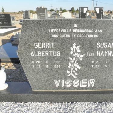 VISSER Gerrit Albertus 1920-1996 &amp; Susan HAYWARD 1919-1995