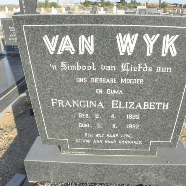 WYK Francina Elizabeth, van 1899-1982