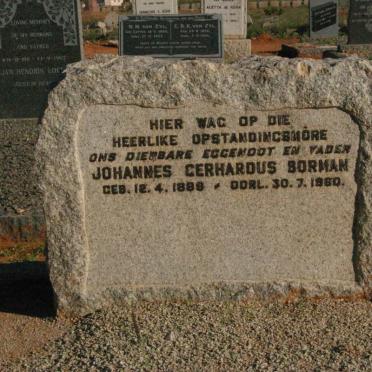 BORMAN Johannes Gerhardus 1888-1960