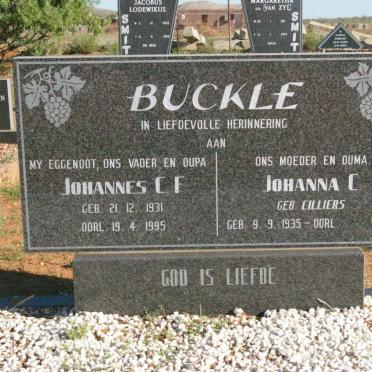 BUCKLE Johannes C.F. 1931-1995 &amp; Johanna C. CILLIERS 1935-