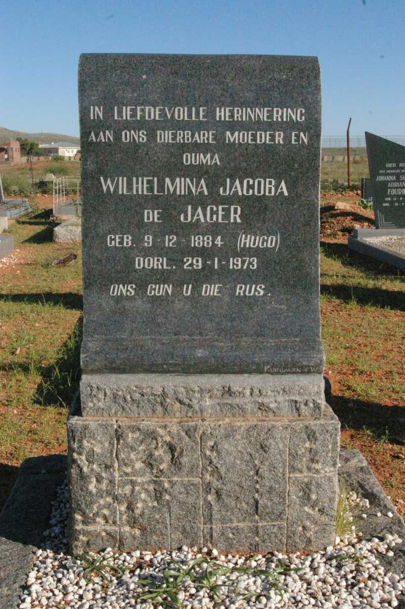 JAGER Wilhelmina Jacoba, de nee HUGO 1884-1973