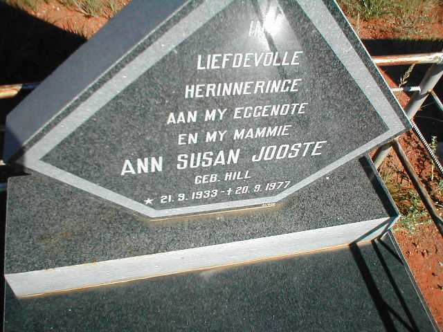 JOOSTE Ann Susan nee HILL 1933-1977