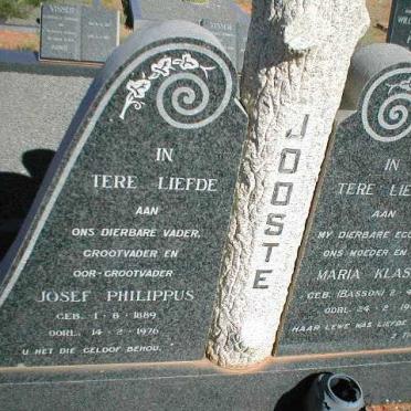 JOOSTE Josef Philippus 1889-1976 &amp; Maria Klasina BASSON 1896-1967