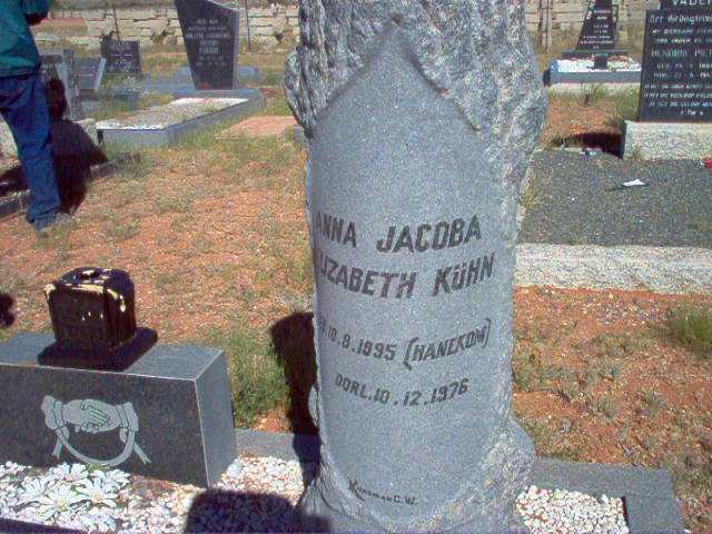 KUHN Anna Jacoba Elizabeth nee HANEKOM 1895-1976