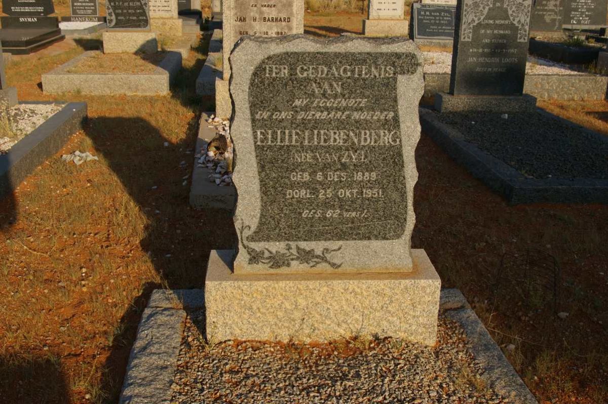 LIEBENBERG Ellie nee VAN ZYL 1889-1951