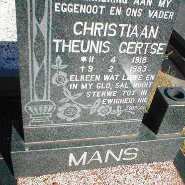 MANS Christiaan Theunis Gertse 1918-1983
