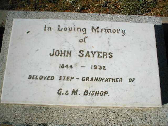 SAYERS John 1844-1932