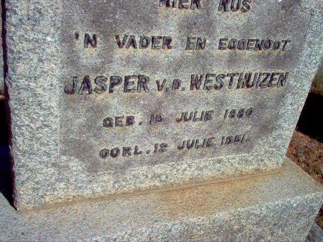 WESTHUIZEN Jasper, v.d. 1880-1951