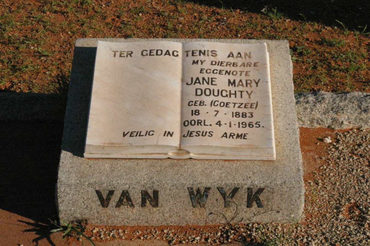 WYK Jane Mary Doughty, van nee COETZEE 1883-1965