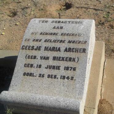 ARCHER Geesje Maria nee VAN NIEKERK 1876-1942