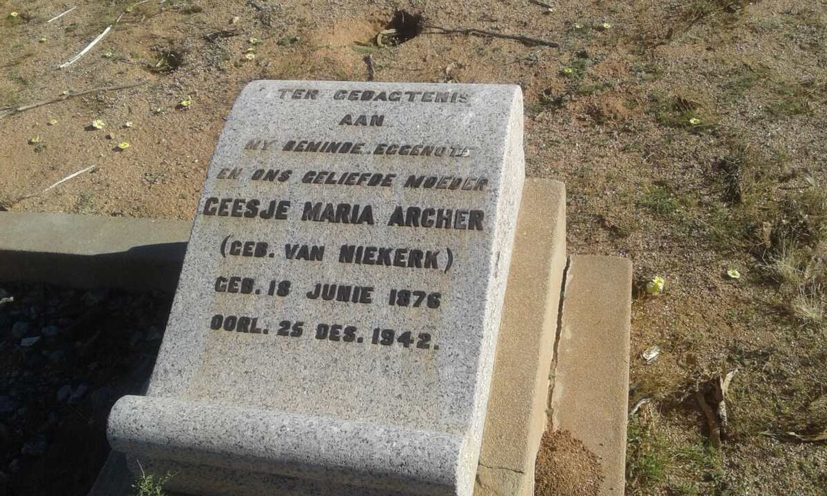 ARCHER Geesje Maria nee VAN NIEKERK 1876-1942