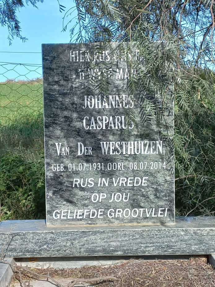 WESTHUIZEN Johannes Casparus, van der 1931-2014
