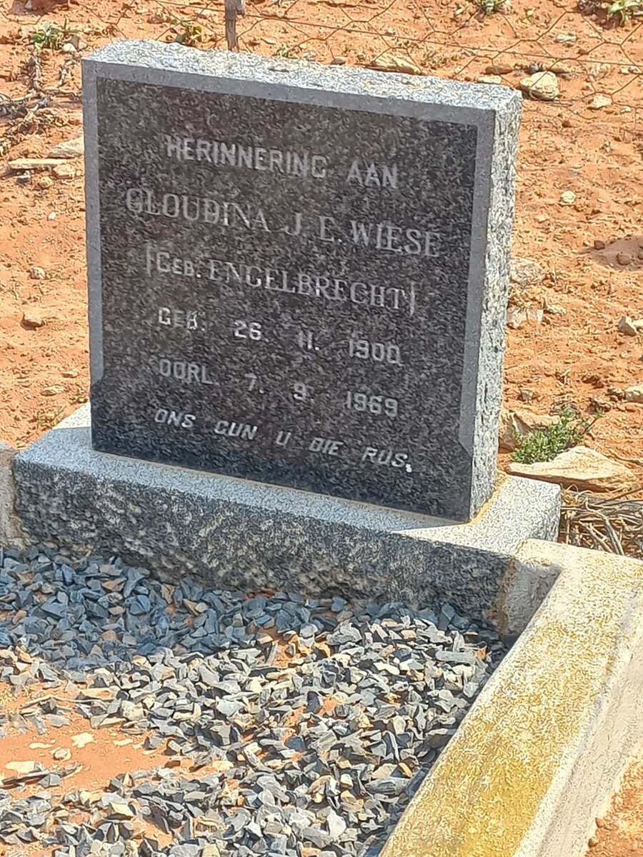 WIESE Gloudina J.E. nee ENGELBRECHT 1900-1969