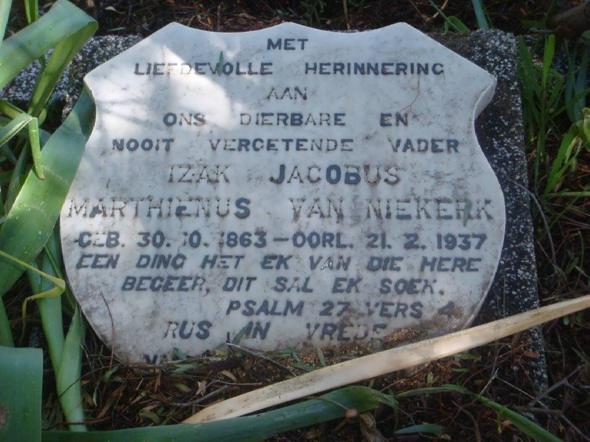 NIEKERK Izak Jacobus Marthienus, van 1863-1937