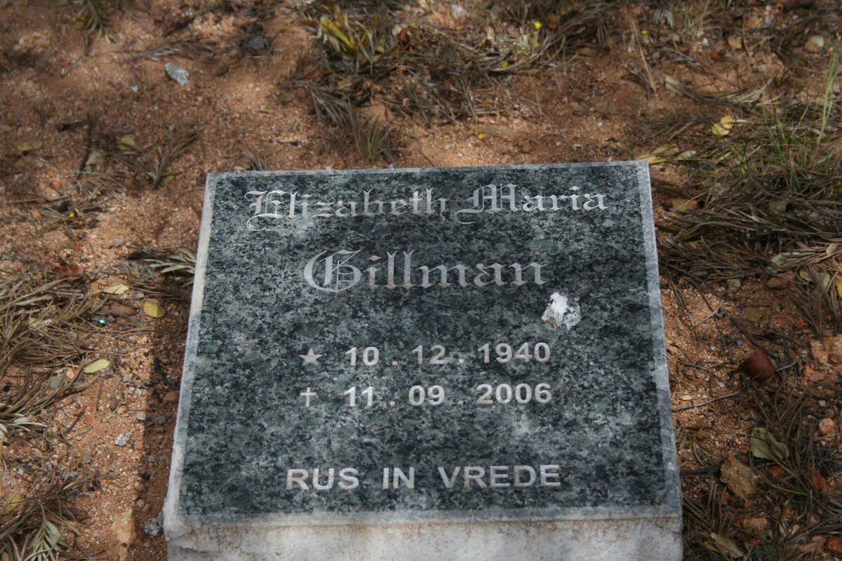 GILLMAN Elizabeth Maria 1940-2006