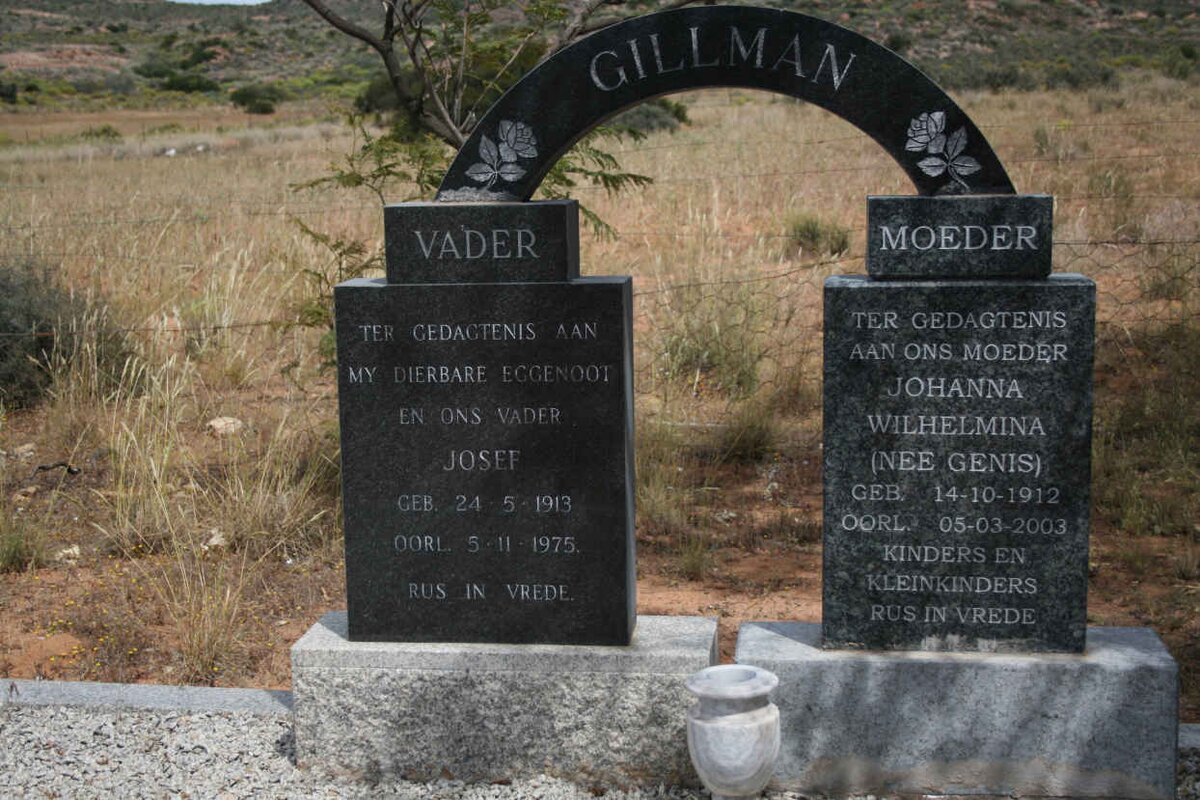 GILLMAN Josef 1913-1975 &amp; Johanna Wilhelmina GENIS 1912-2003