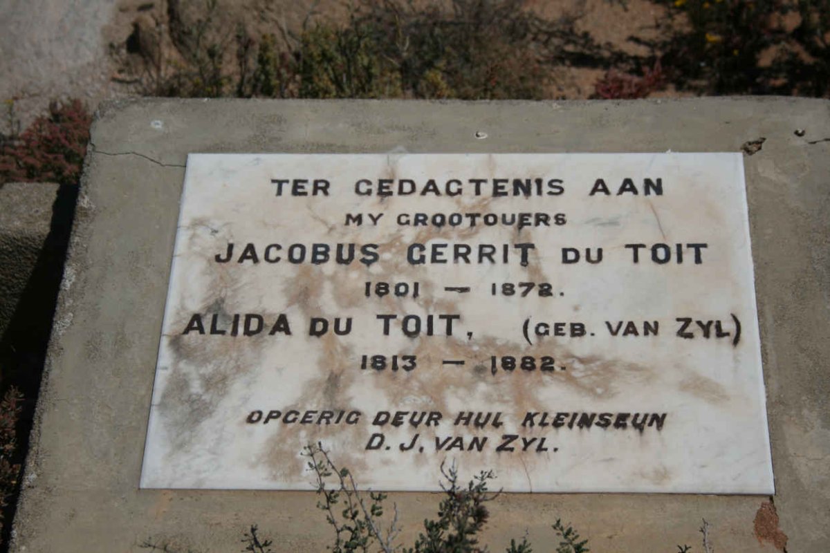 TOIT Jacobus Gerrit, du 1801-1878 &amp; Alida VAN ZYL 1813-1882