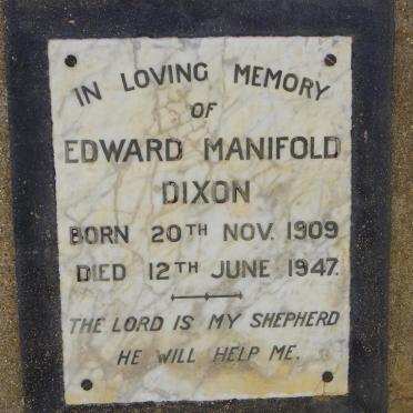 DIXON Edward Manifold 1909-1947