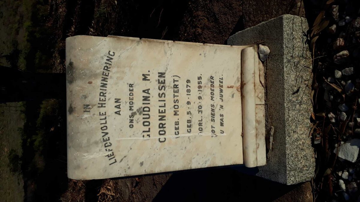 CORNELISSEN Gloudina M. nee MOSTERT 1879-1955