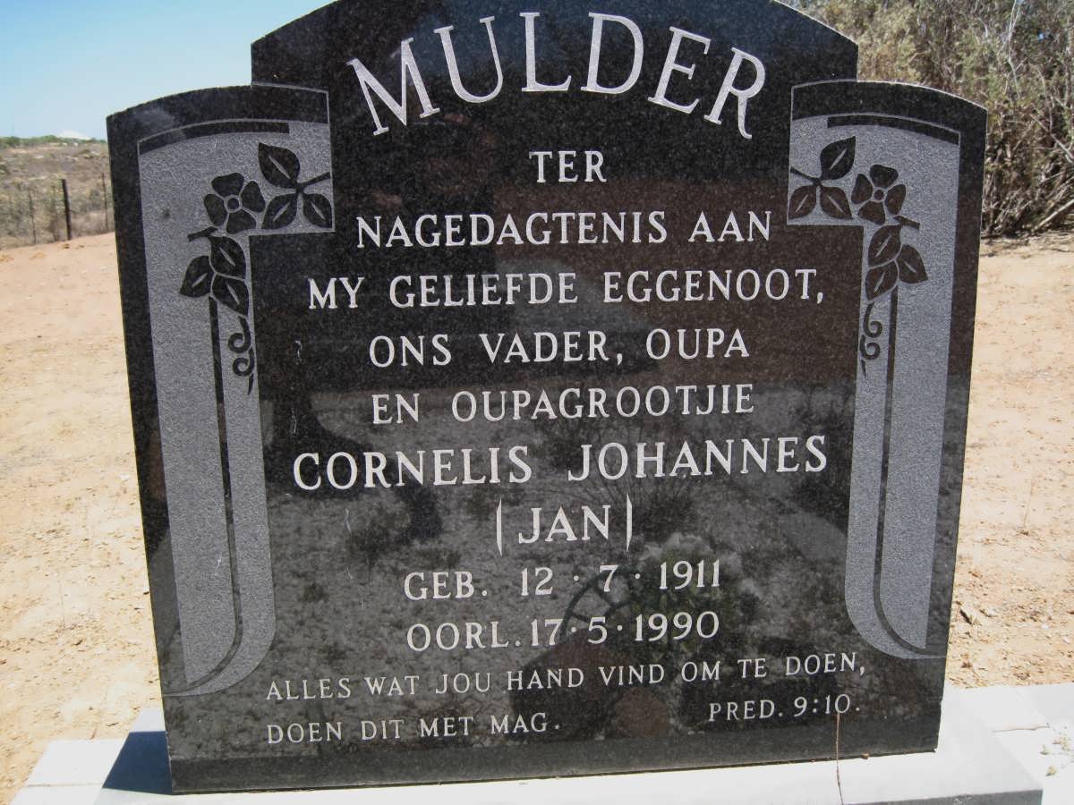 MULDER Cornelis Johannes 1911-1990