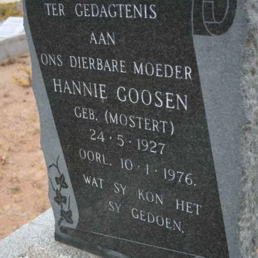 GOOSEN Hannie nee MOSTERT 1927-1976