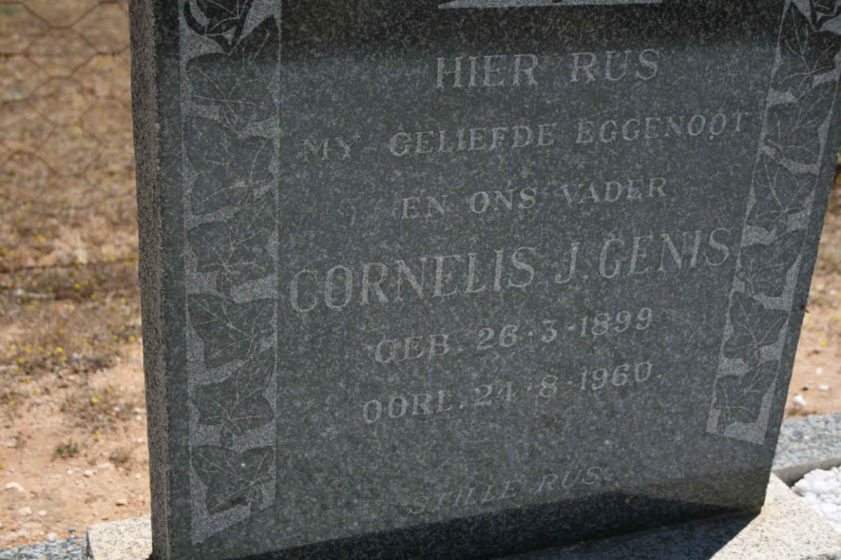 GENIS Cornelius J. 1899-1960