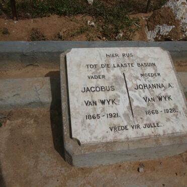 WYK Jacobus, van 1865-1921 &amp; Johanna A. 1868-1928