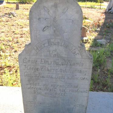 KOEGELENBERG Gesie Elizabeth Maria nee AGENBAG 1855-1903