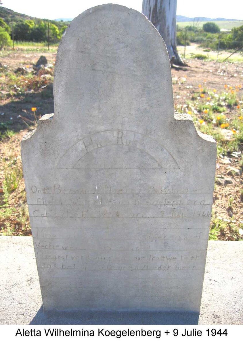 KOEGELENBERG Aletta Wilhelmina 18??-1944