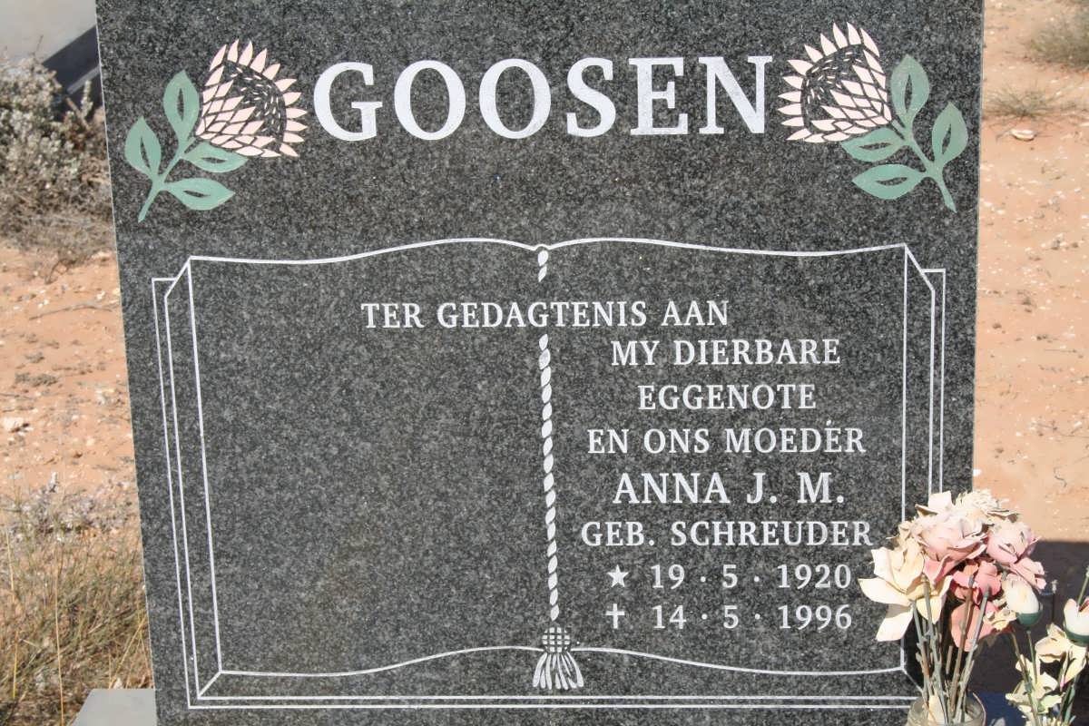 GOOSEN Anna J.M. 1920-1996