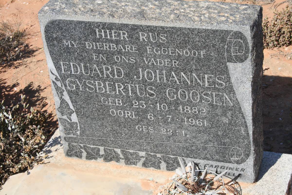 GOOSEN Eduard Johannes Gysbertus 1882-1961
