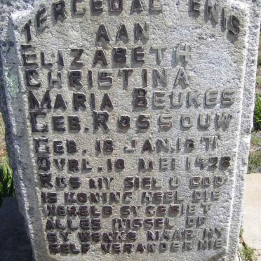 BEUKES Elizabeth Christina Maria nee ROSSOUW 1871-1928