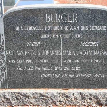 BURGER Nicolaas Petrus Johannes 1903-1963 &amp;  Maria Jacomina SWART 1905-1964